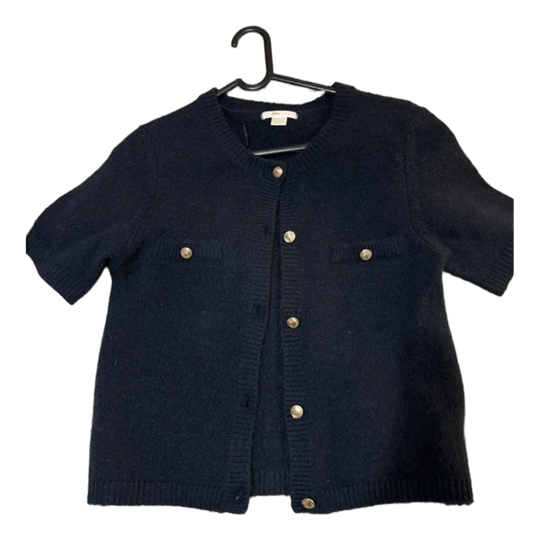 Navy short-sleeved cardigan
