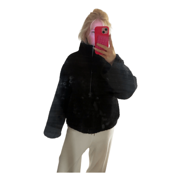 Svart fleecejacka
