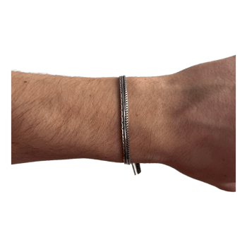 Triple Chain Stack | Snake, Box & Wire Stainless Steel Bracelets – Adjustable & Waterproof