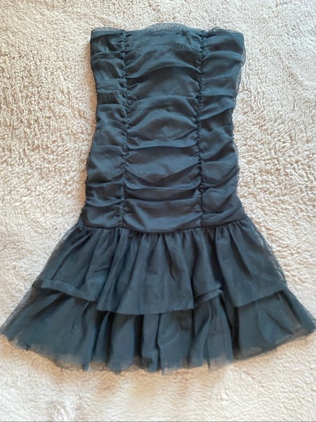 Black mesh mini dress