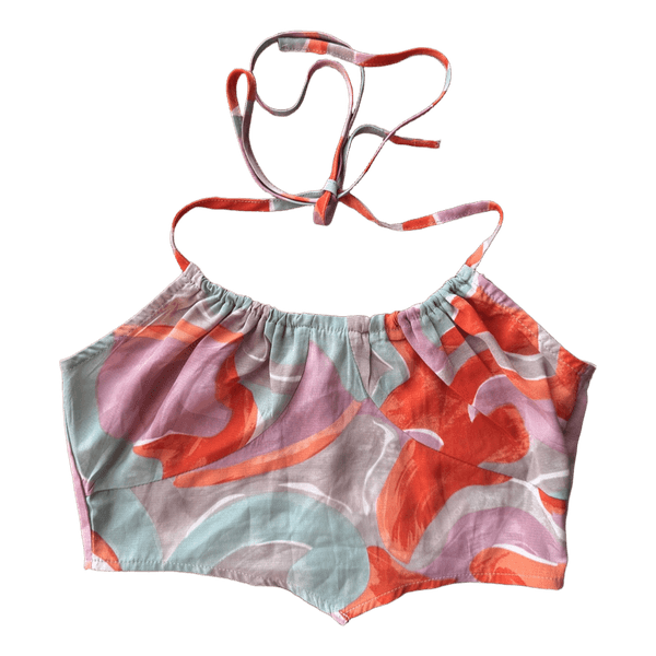 Boohoo patterned halter top