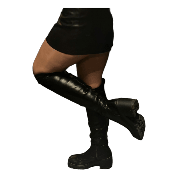 Black over-the-knee boots