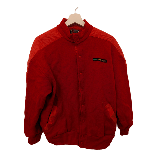 Red wool bomber jacket