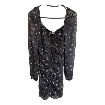 Black floral mini dress