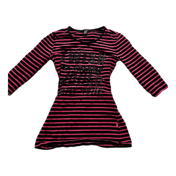 Pink black striped top