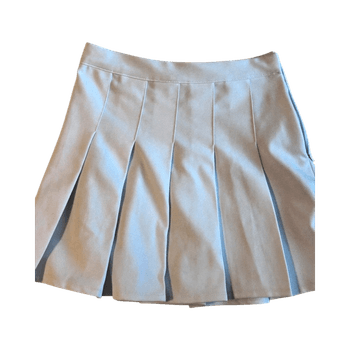 White pleated mini skirt
