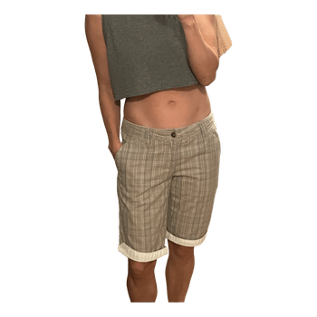 Beige plaid shorts