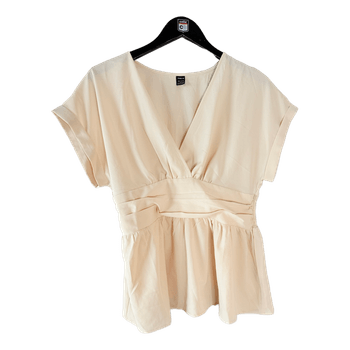 Cream peplum blouse