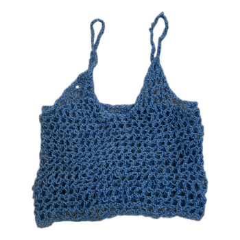 Blue crochet tank top