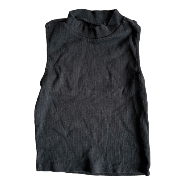 Black ribbed tank top