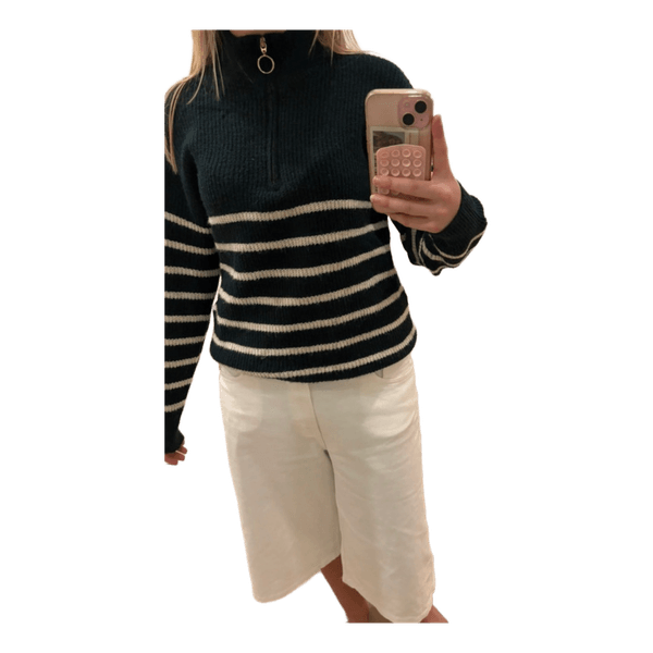 Grøn stribet striktrøje fra Only