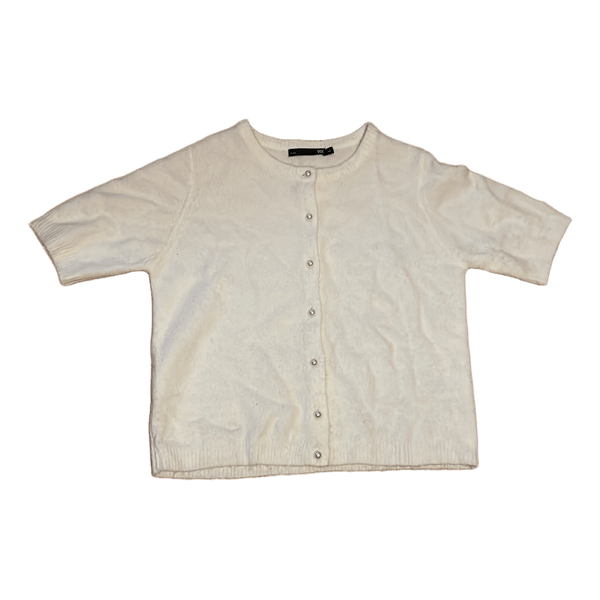 Hvid kortærmet cardigan