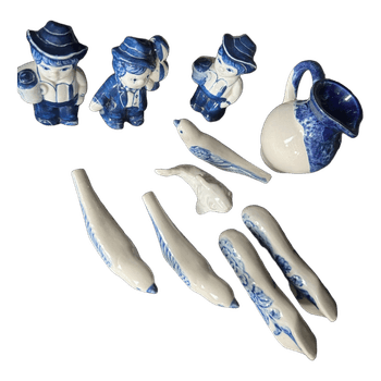 Blue and white ceramic ornaments