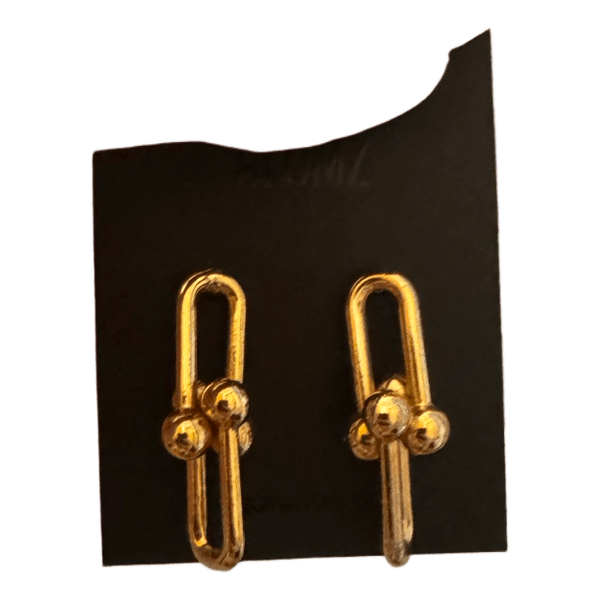 Gold chain link earrings