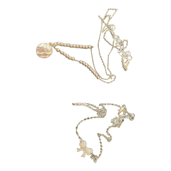 Two silver tone necklaces