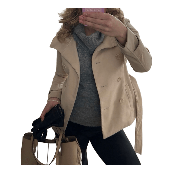 Beige double-breasted coat