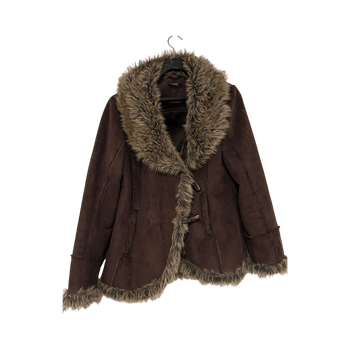 Brown faux-shearling coat