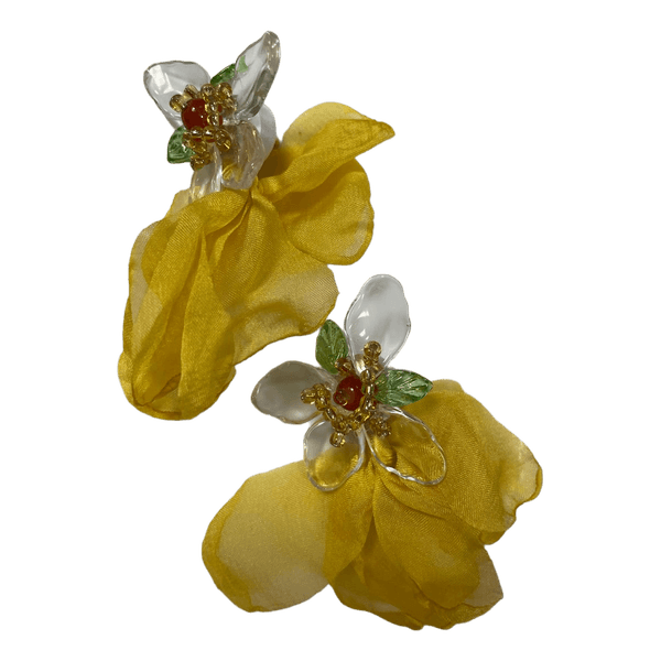 Yellow flower earrings