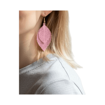 Vaaleanpunaiset lehtikorvakorut