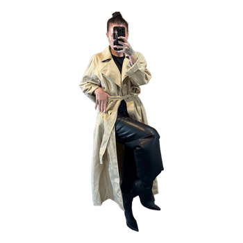 Beige trench coat