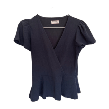 Navy peplum top