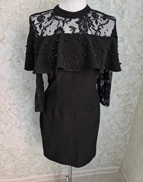 Black lace cocktail dress