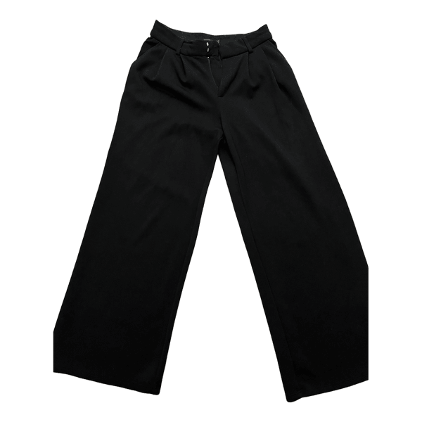 Black wide leg trousers