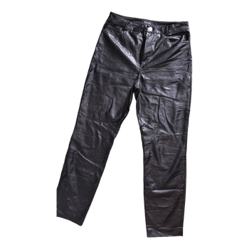 Black faux leather trousers