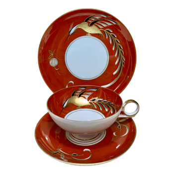 Red porcelain tea set Wallendorf