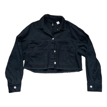 Black denim cropped jacket