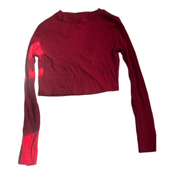 Red long sleeve crop top
