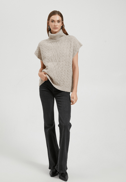 Print t-shirt beige