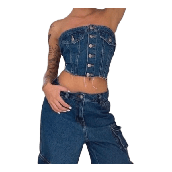 Zara denim tube top
