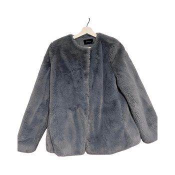 Vaaleansininen tekoturkistakki