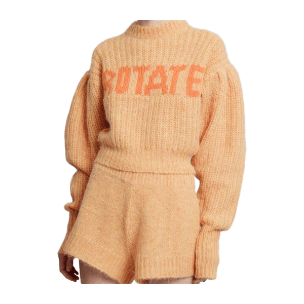 Orange knitted crop sweater Rotate