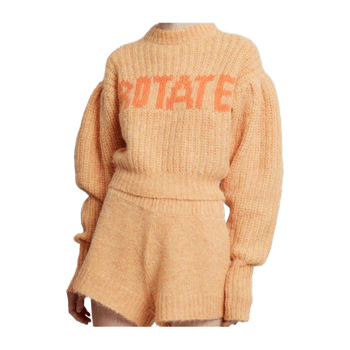 Orange knitted crop sweater Rotate