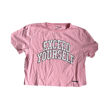 Pink graphic crop tee