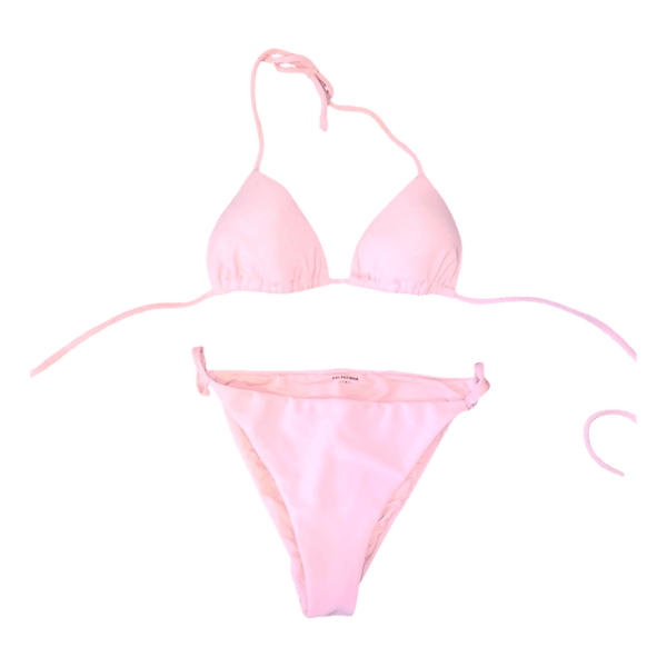 Pink velour bikini set