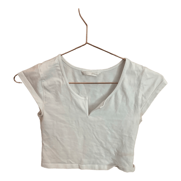Hvid cropped t-shirt