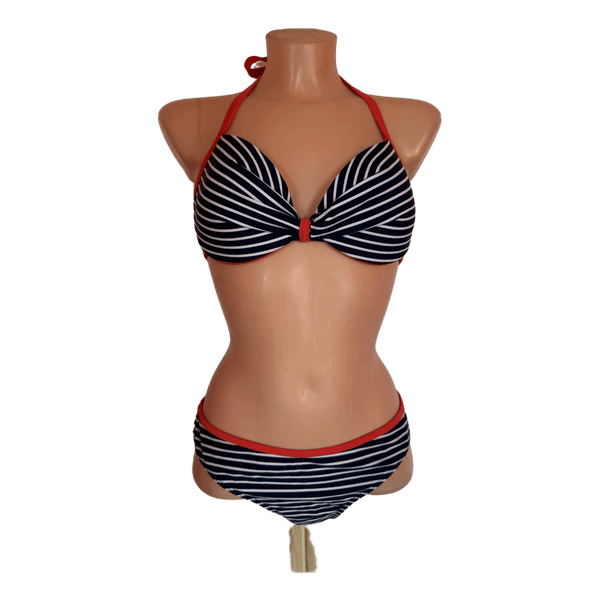 Juostuotas bikini komplektas