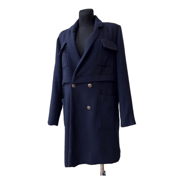 Blue double breasted coat