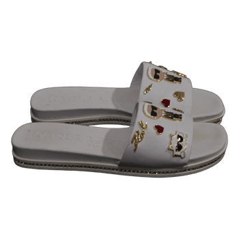 Karl Lagerfeld white slides