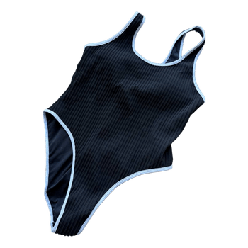 Black ribbed swimsuit