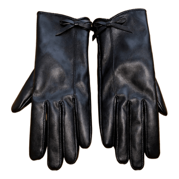 Black leather gloves