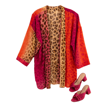 Leopard print kimono