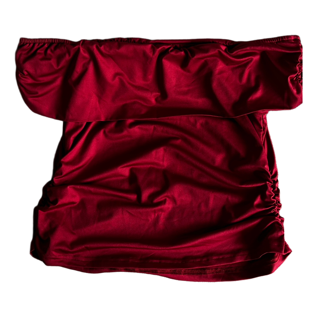 Red strapless tube top