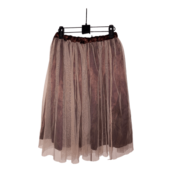 Brown tulle midi skirt