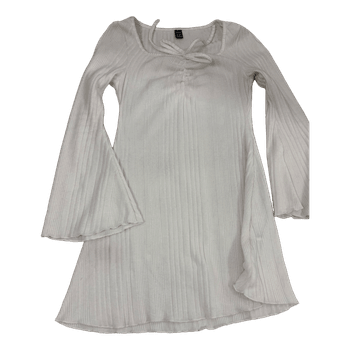 White ribbed mini dress