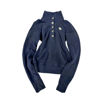 Navy blue collar sweater