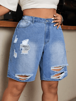 Plus size denim shorts